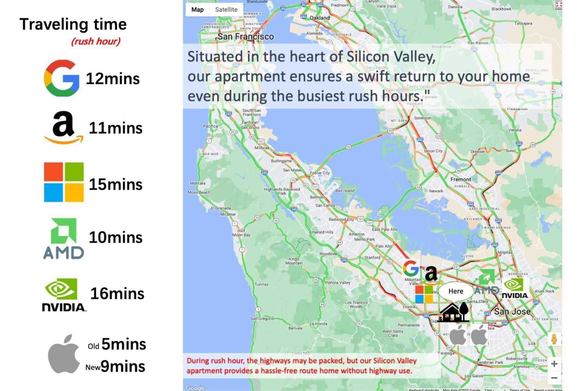 2Br Apt With Brand New Super Quite Ac, Washer, Dryer, Free Ev Station, Free Parking In Cupertino Sunnyvale Buitenkant foto